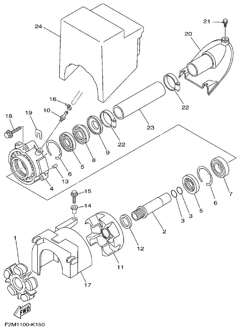 Yamaha VX18002011(2) JET UNIT 2 parts diagram